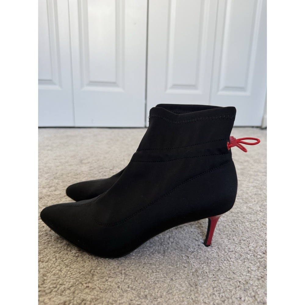 Buffalo London Womens Boots Booties Sz 38 Black Nylon Kitten Heel Boots